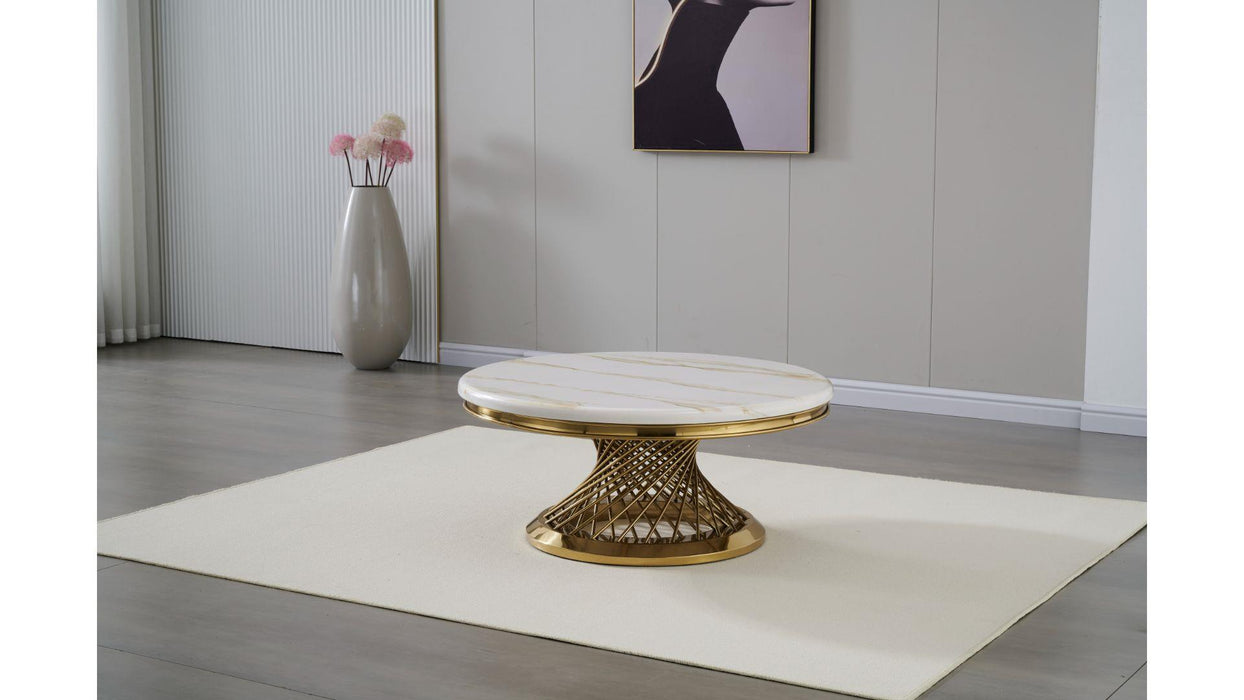 Remi Marble Coffee Table - Gold