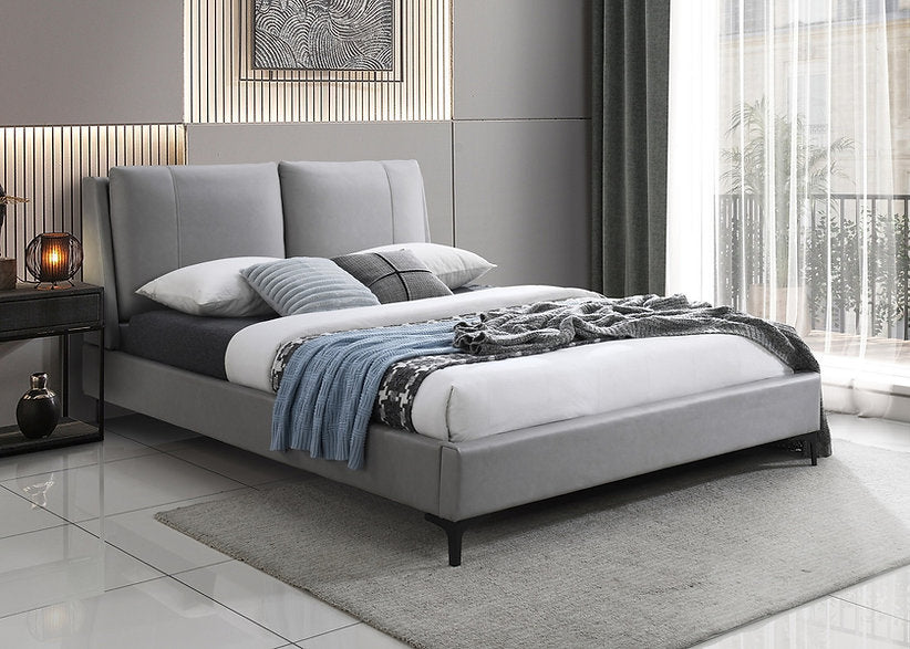 Sebastian Pillow HB Bed - Queen/King - Grey