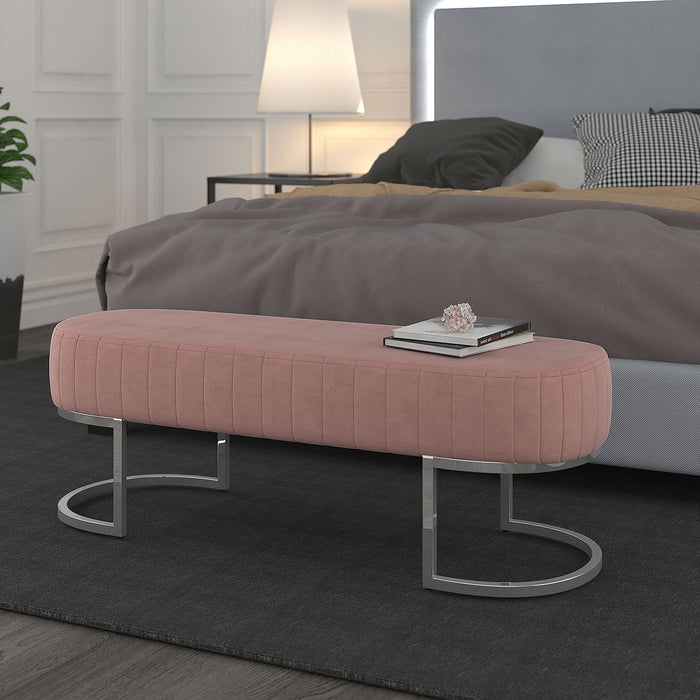 Zamora Bench - Rose Gold/Grey - Decor Furniture & Mattress