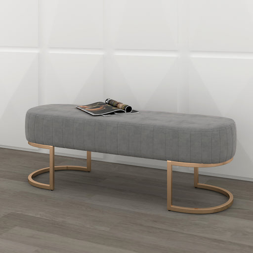 Zamora Bench - Rose Gold/Grey - Decor Furniture & Mattress