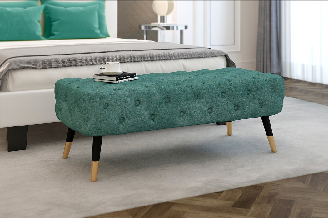Meryl Bench, Aqua/Mustard/Grey - Decor Furniture & Mattress