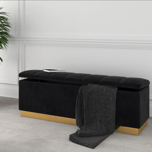 Esna Storage Ottoman - Black - Decor Furniture & Mattress