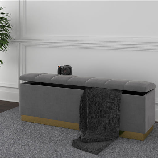 Esna Storage Ottoman - Grey - Decor Furniture & Mattress