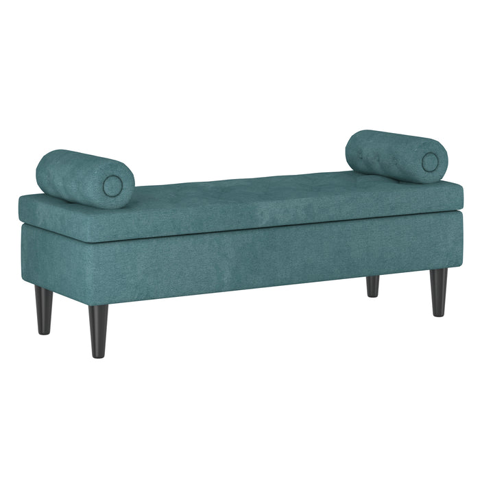 Adith Storage Bench - Aqua/Grey/Mustard - Decor Furniture & Mattress