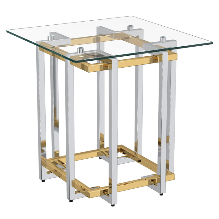 Florina Accent Table - Silver/Gold - Decor Furniture & Mattress