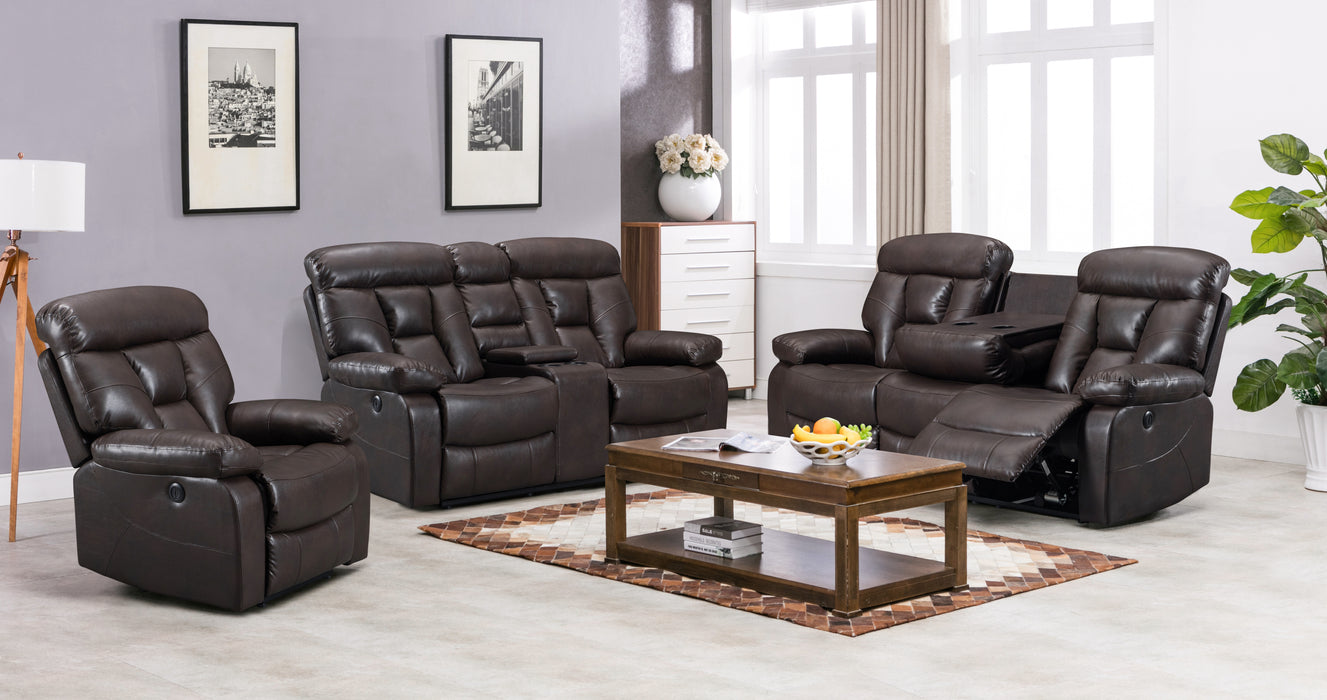 Stanley Recliner Set (Brown/Sand) - Decor Furniture & Mattress
