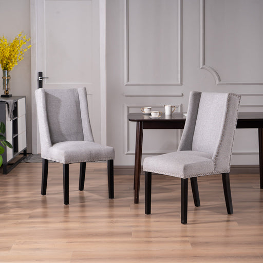 Wing Dining Chairs (Set of 2) - Light Grey - Decor Furniture & Mattress