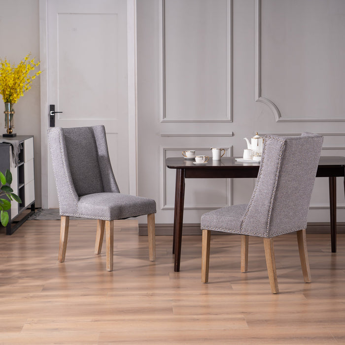 Wing Dining Chairs (Set of 2) - Medium Grey - Decor Furniture & Mattress