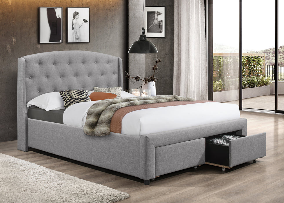 Fabric Bed Frame with Storage drawer