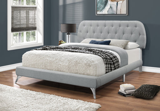 Tango Fabric Bed Frame - Queen - Beige/Grey - Decor Furniture & Mattress
