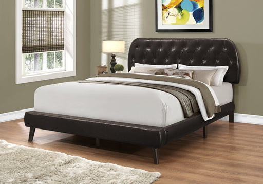 Tango Leather Bed Frame - Queen/Twin - Brown/White - Decor Furniture & Mattress