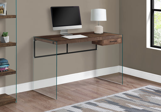 Napier Office Desk - Glossy White/Grey/Brown - Decor Furniture & Mattress