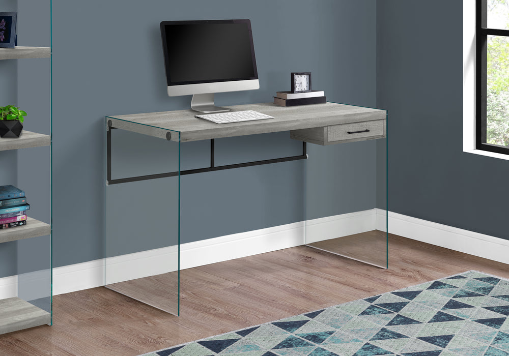 Napier Office Desk - Glossy White/Grey/Brown - Decor Furniture & Mattress