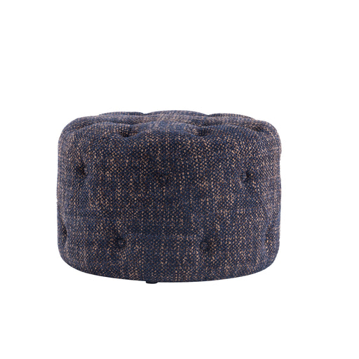 Emmitt Ottoman - Navy/Gold Knit - Decor Furniture & Mattress