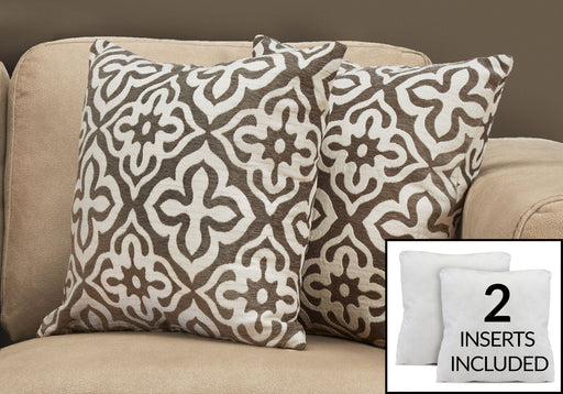 Motif Toss Pillows - Orange/Grey/Taupe (Set of 2) - Decor Furniture & Mattress