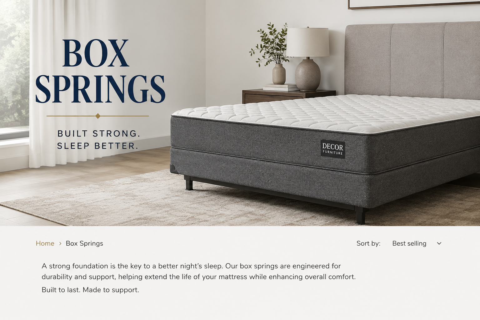 Box Springs collection banner