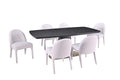 Ryaan 7-piece dining set in black and beige