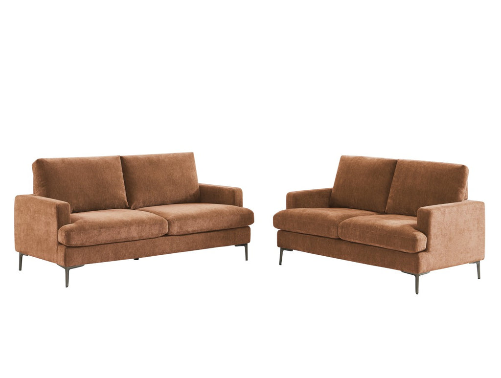 Contemporary 3-Seater Sofa - Terracotta