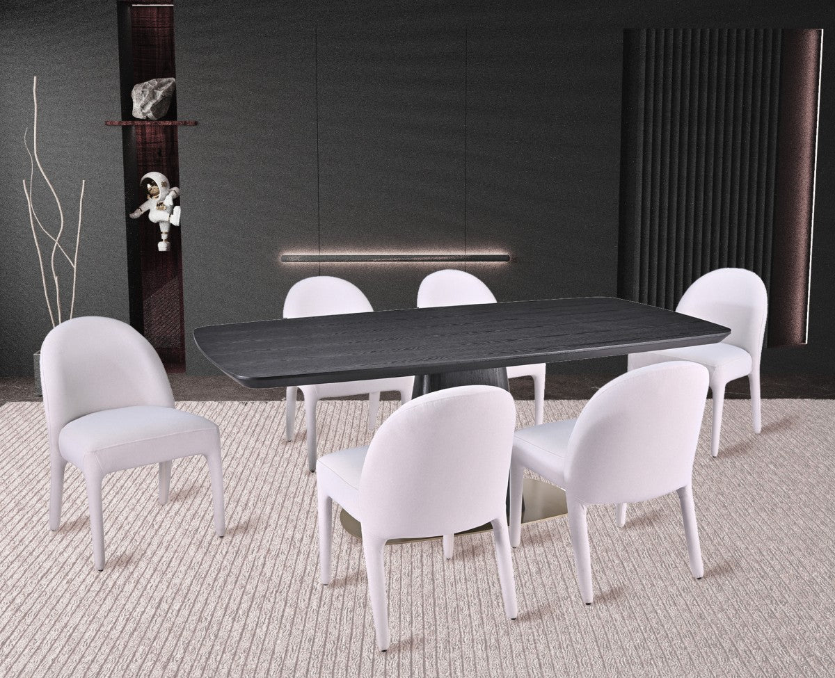 Ryaan 7-piece dining set in black and beige