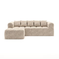 Low-profile sectional sofa in a box in taupe