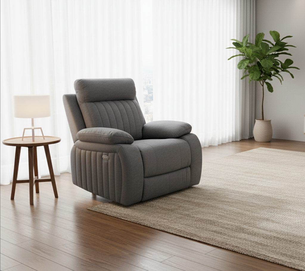 Elyse reclining sofa in grey