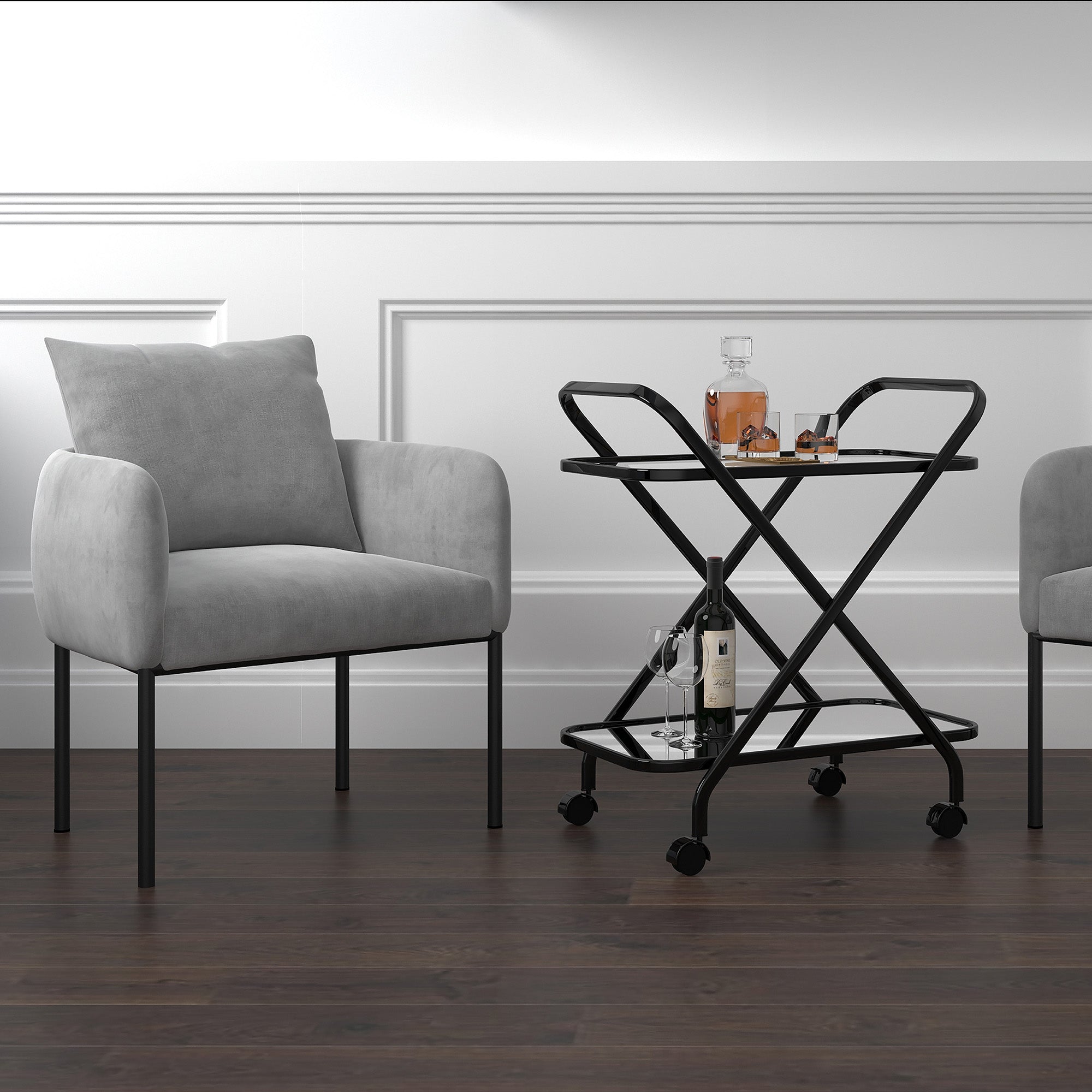 Petrie Accent Chair - Light Grey/Charcoal