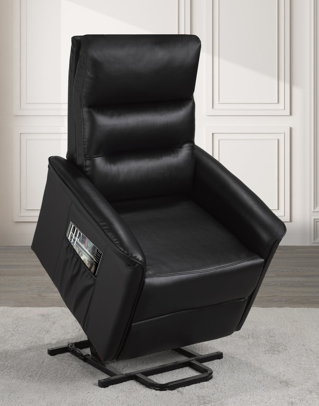 Power lift recliner chair model 8106 in black