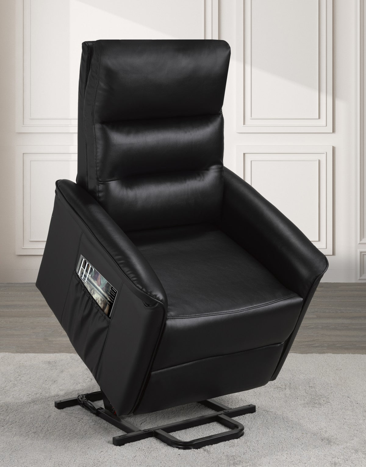 Power lift recliner chair model 8106 in black