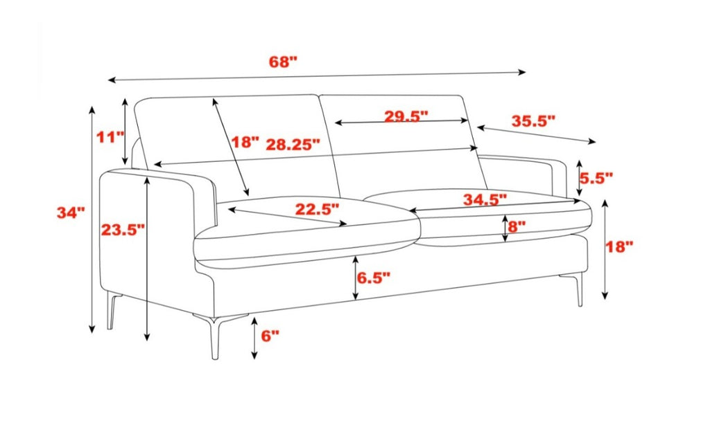 Contemporary 3-Seater Sofa - Beige