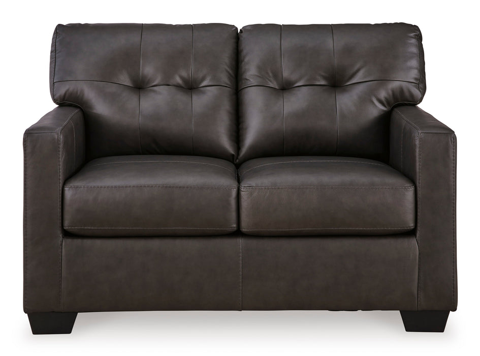 Belziani Genuine Leather Match Loveseat