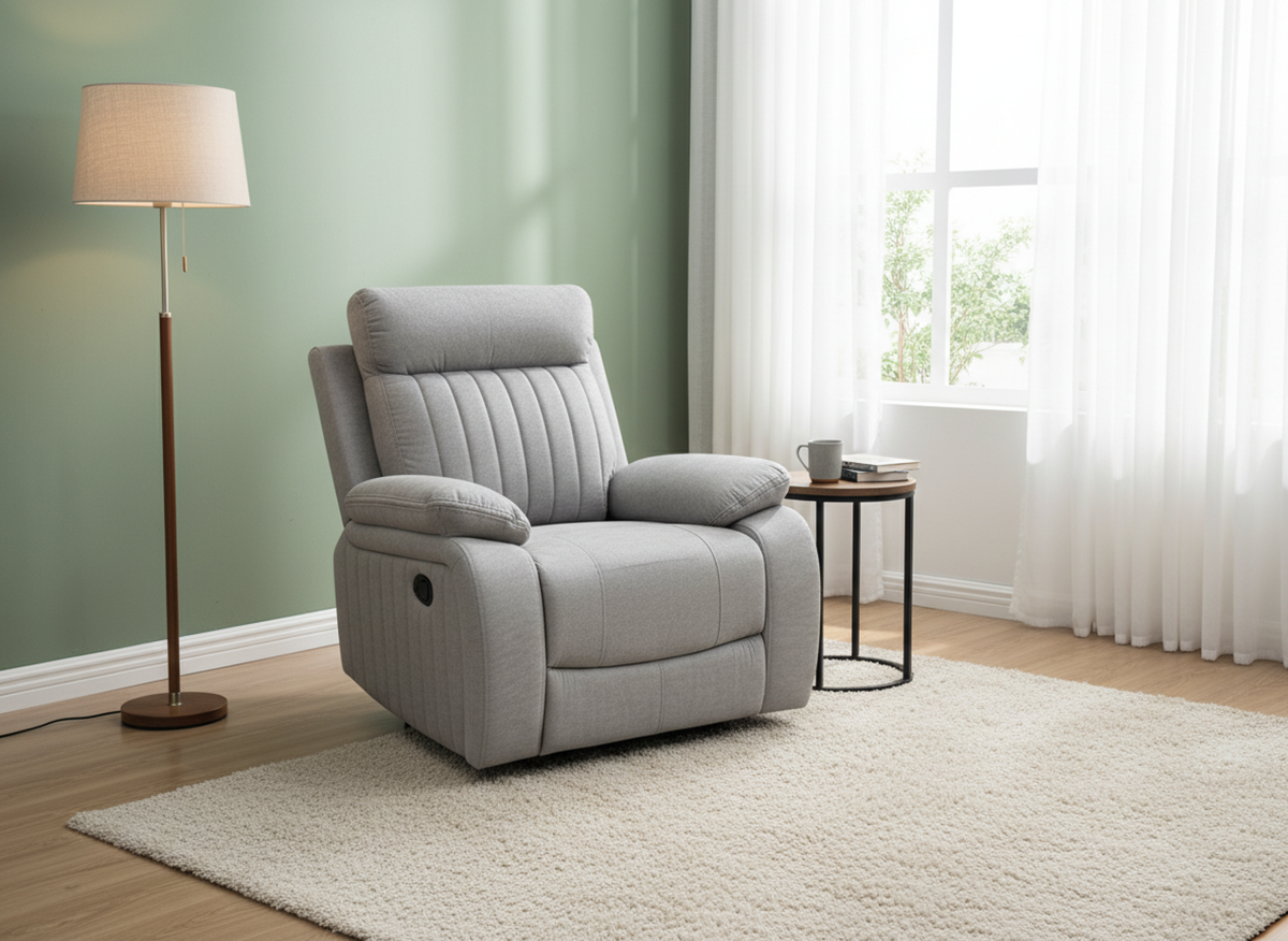 Elyse reclining glider recliner in stone