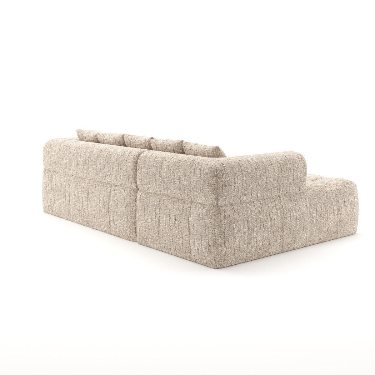 Low-profile sectional sofa in a box in taupe
