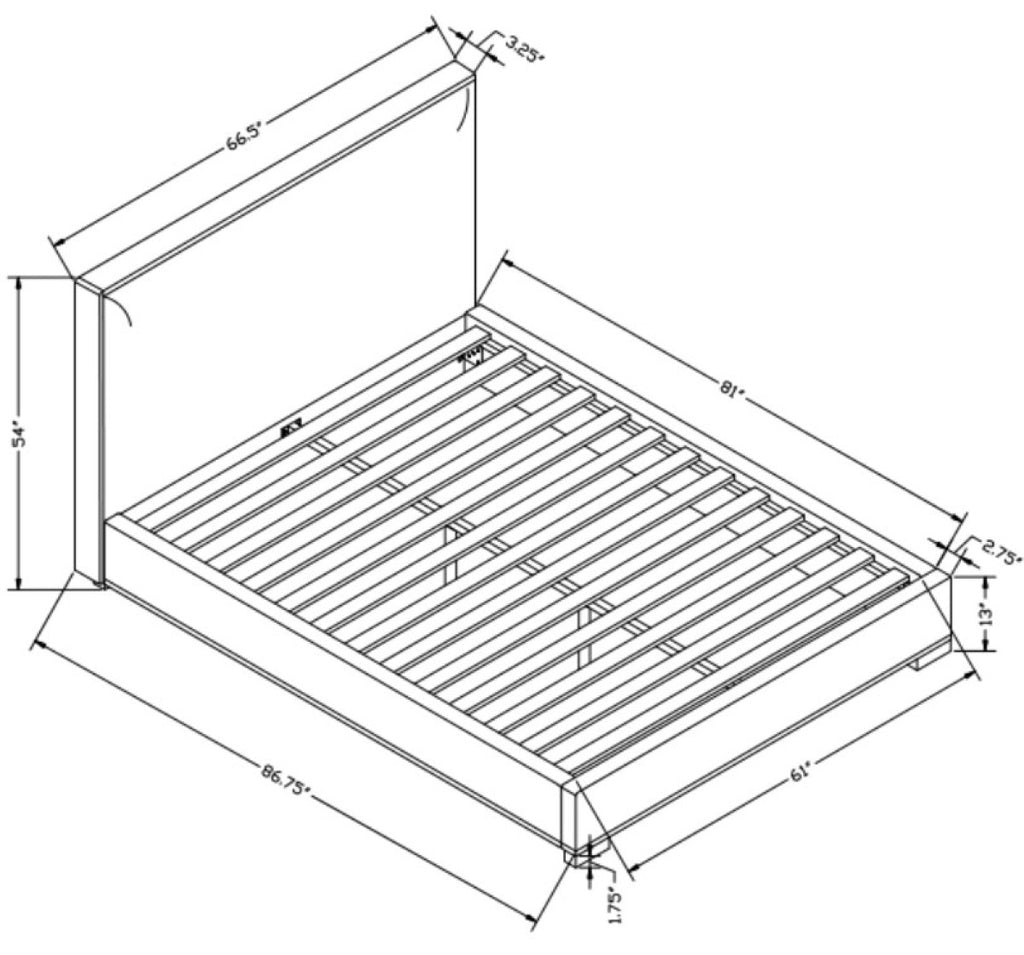Modern Upholstered Platform Bed - Beige