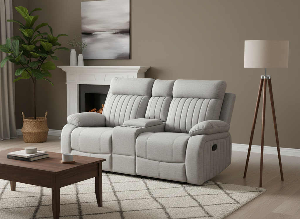 Elyse reclining loveseat in stone
