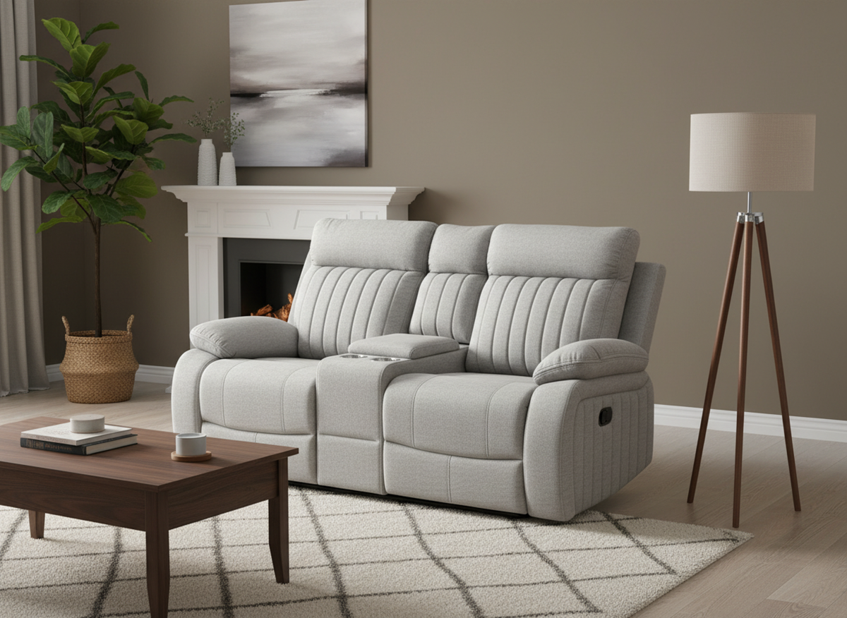 Elyse reclining loveseat in stone