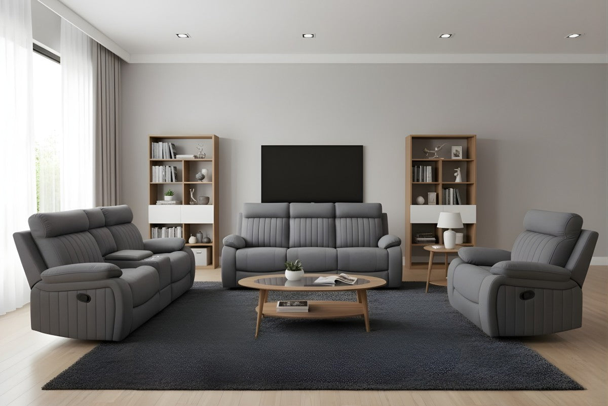Elyse reclining loveseat in grey