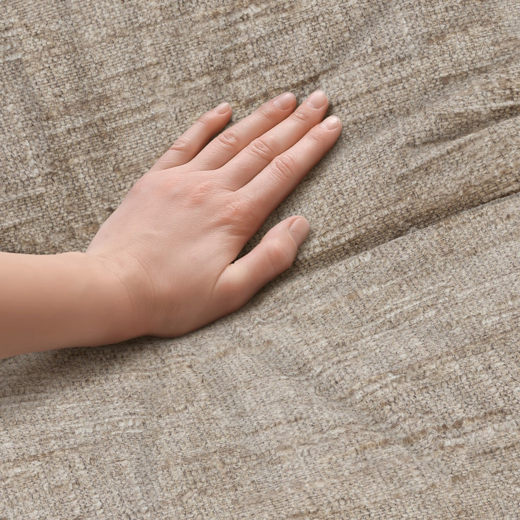 Low-profile sectional sofa in a box in taupe