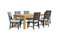 Ottilie 7-Piece Extendable Dining Set - Oak & Black