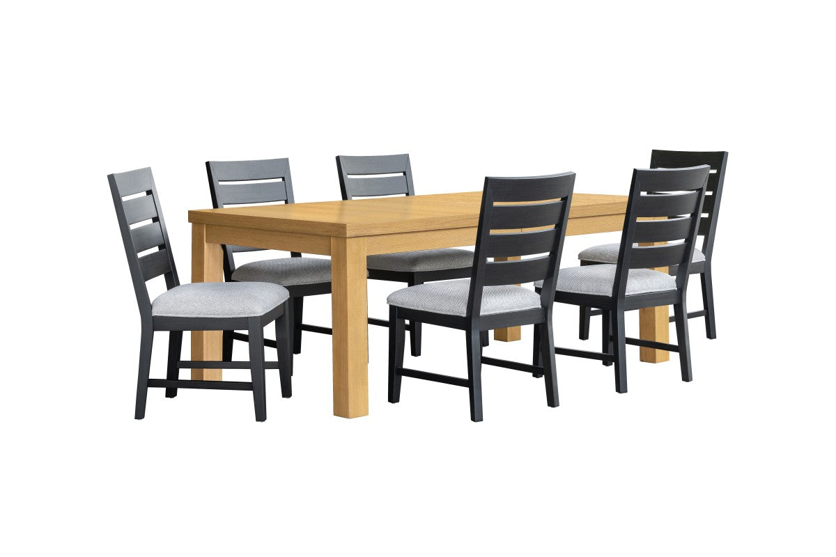 Ottilie 7-Piece Extendable Dining Set - Oak & Black