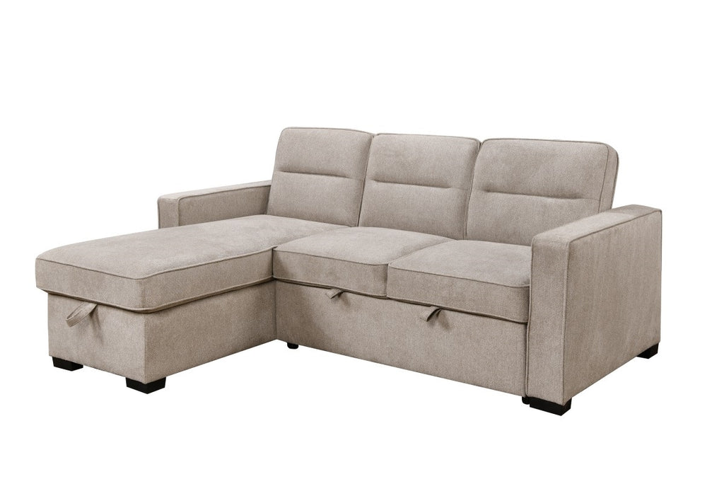 Reversible Sectional Sleeper with Storage - Taupe