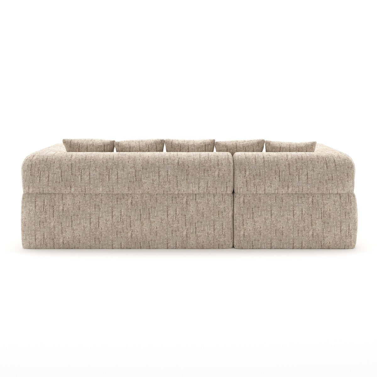 Low-profile sectional sofa in a box in taupe