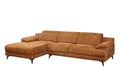 Low-profile sectional sofa in burnt orange