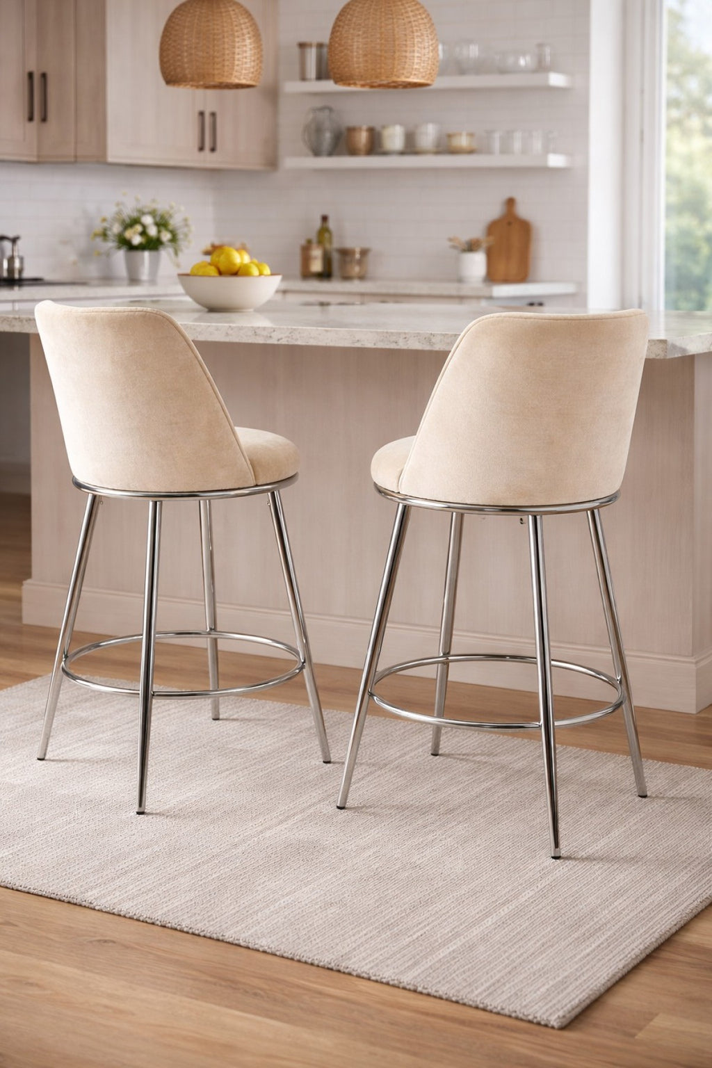 Nova Counter Stools - Set of 2 - Beige