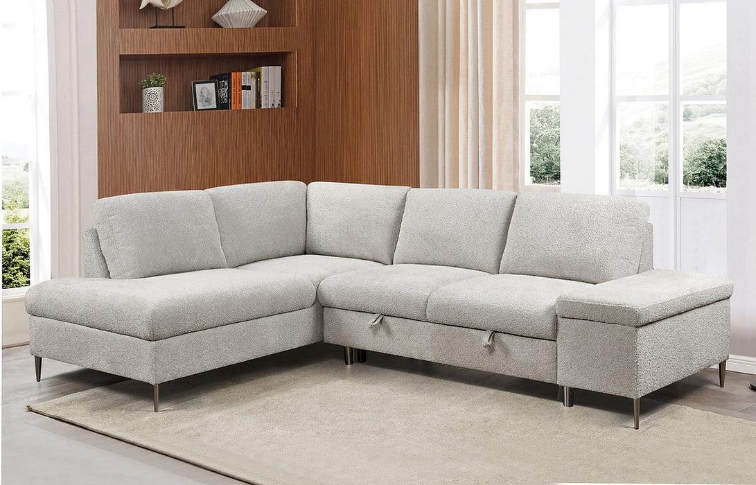 LuxeComfort LHF Pull-Out Sofa - Soft Grey