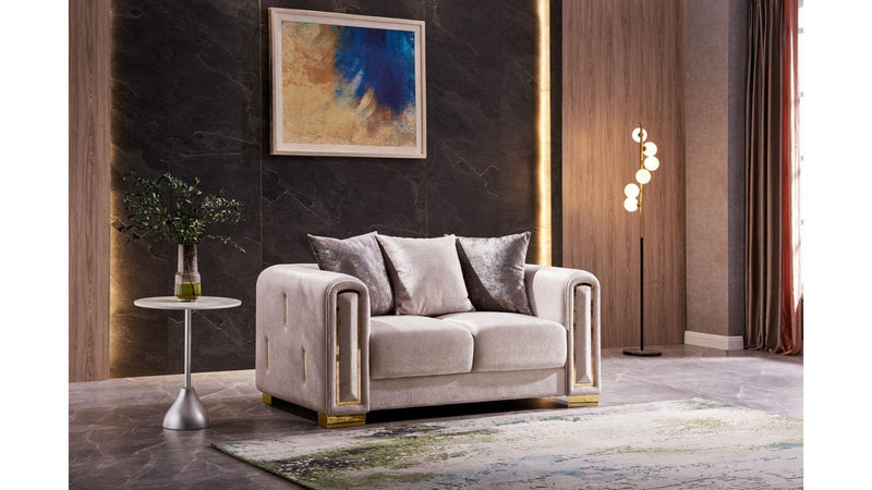 Impreza Loveseat - Cream/Grey