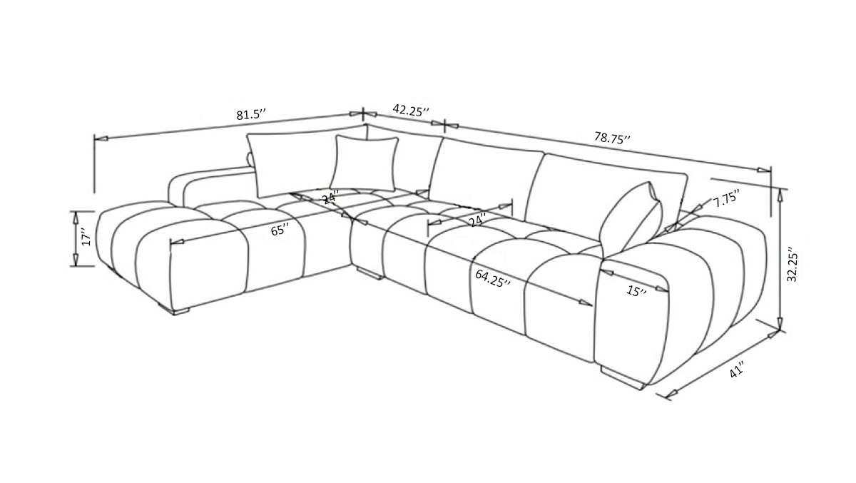 Zara sectional sofa in rust