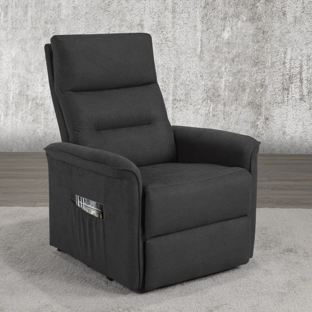 Power lift recliner chair model 8106 in dark grey