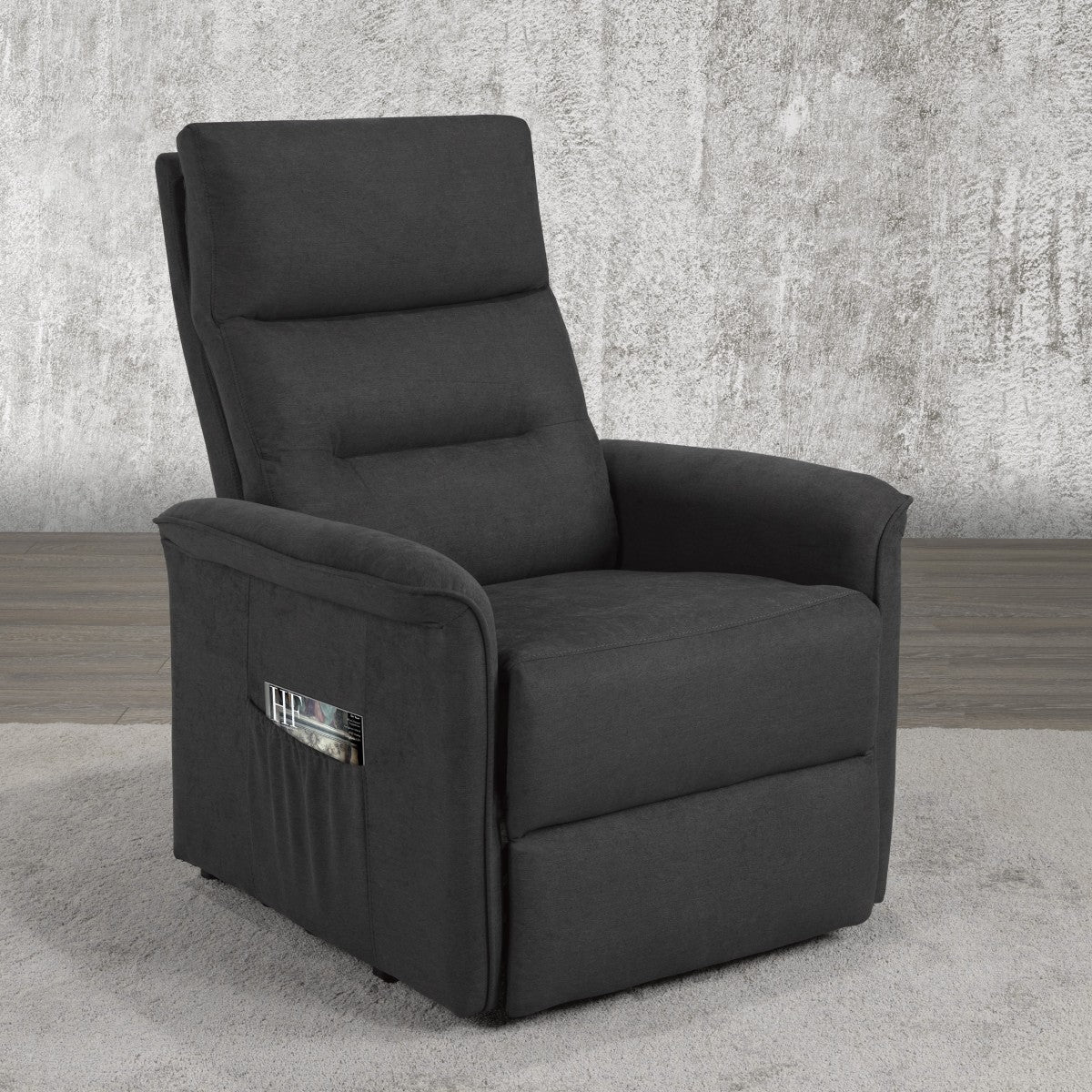 Power lift recliner chair model 8106 in dark grey