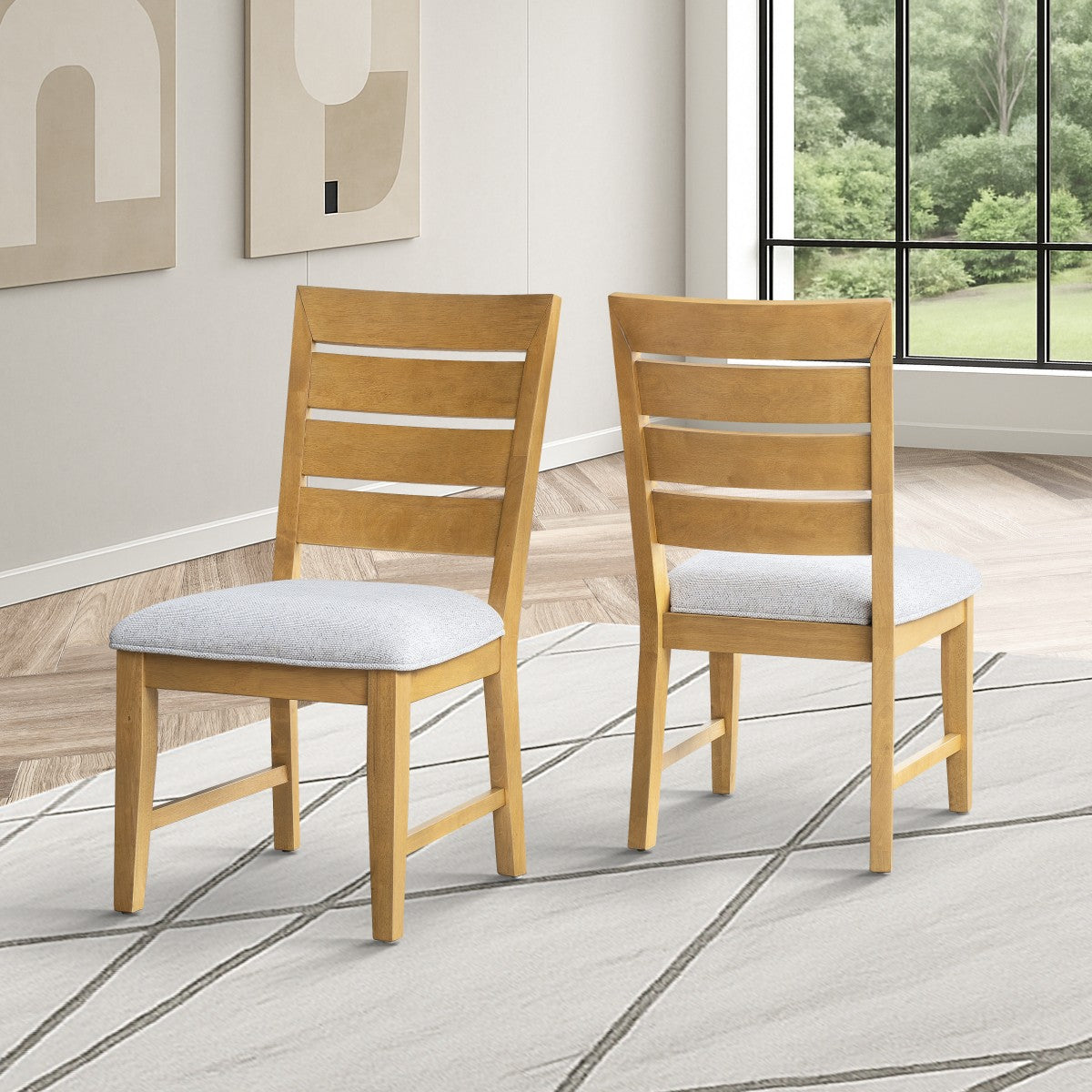 Ottilie 9-Piece Extendable Dining Set - Oak & Black
