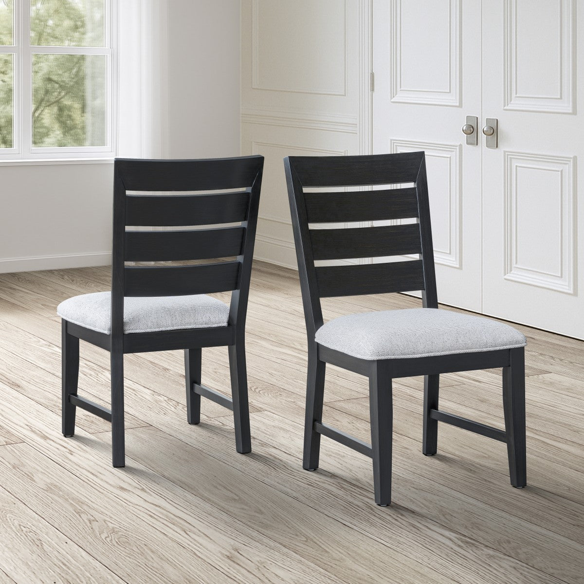 Ottilie 9-Piece Extendable Dining Set - Oak & Black